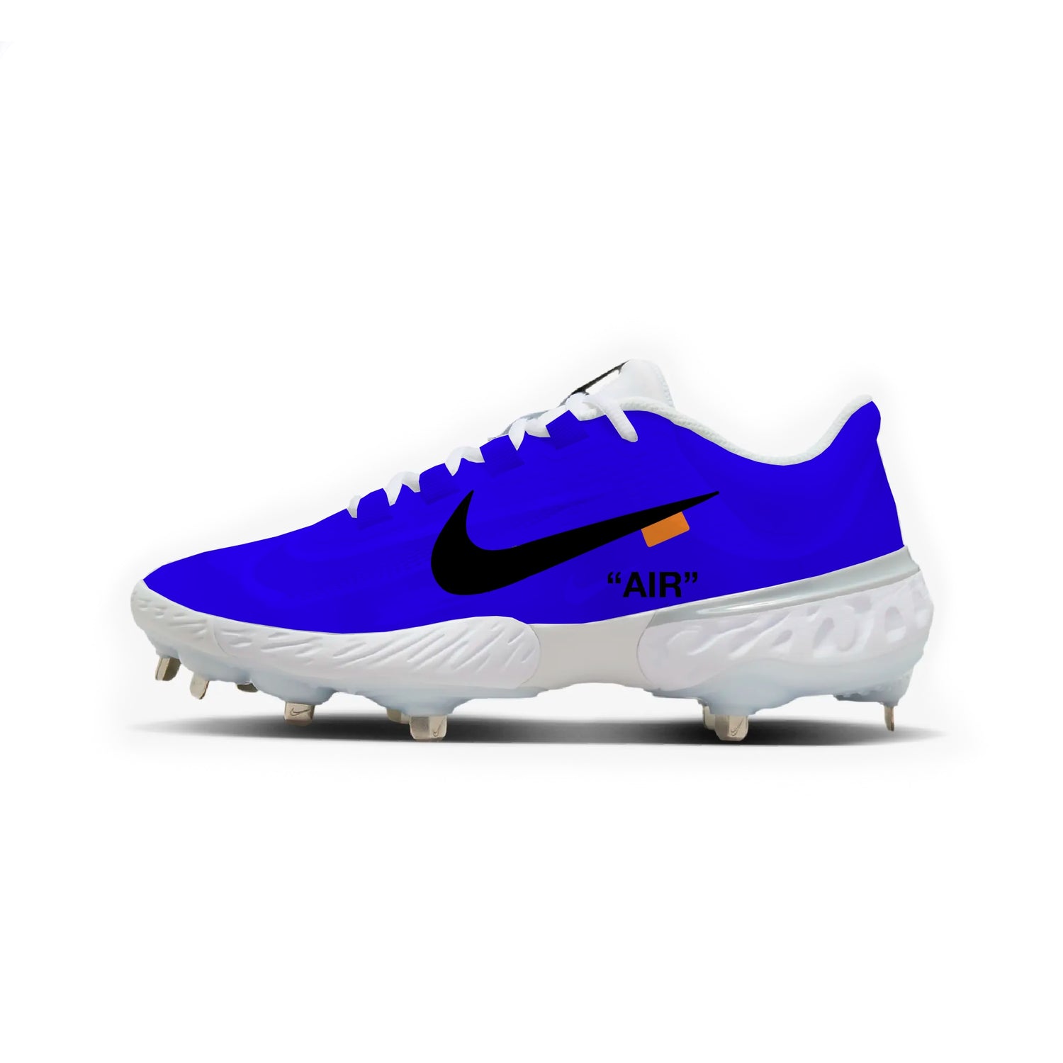 Color Rush OW Nike Alpha Huarache Elite 4 Low Cleats