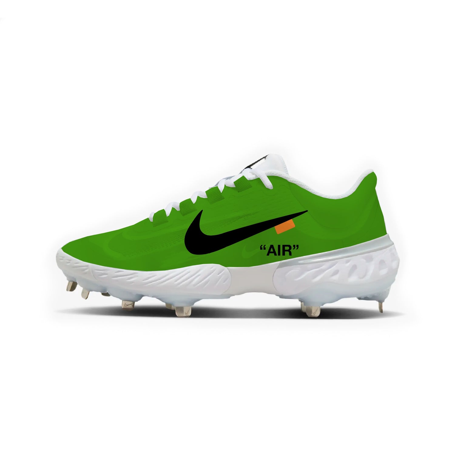 Color Rush OW Nike Alpha Huarache Elite 4 Low Cleats