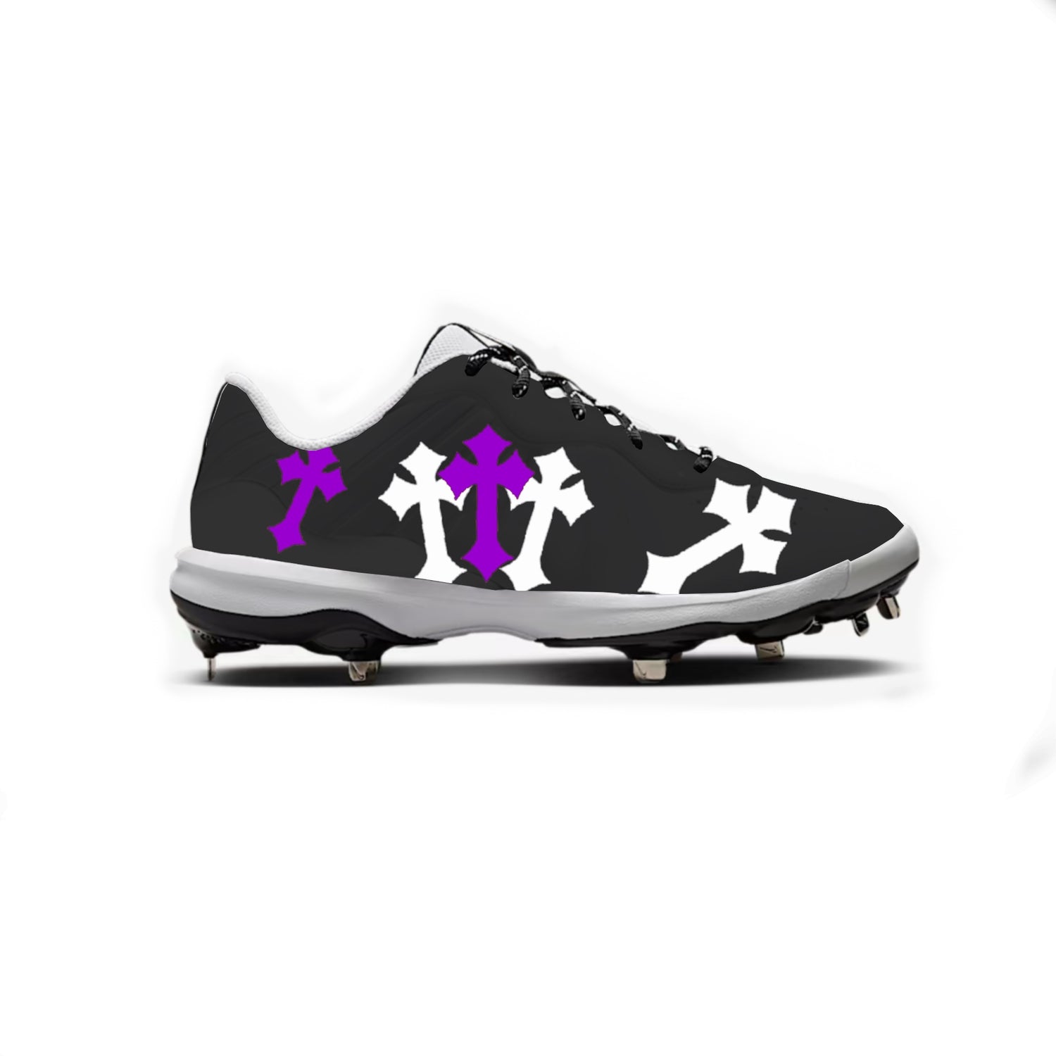 Cross Nike Alpha Huarache Varsity 4 Low Cleats (Black)