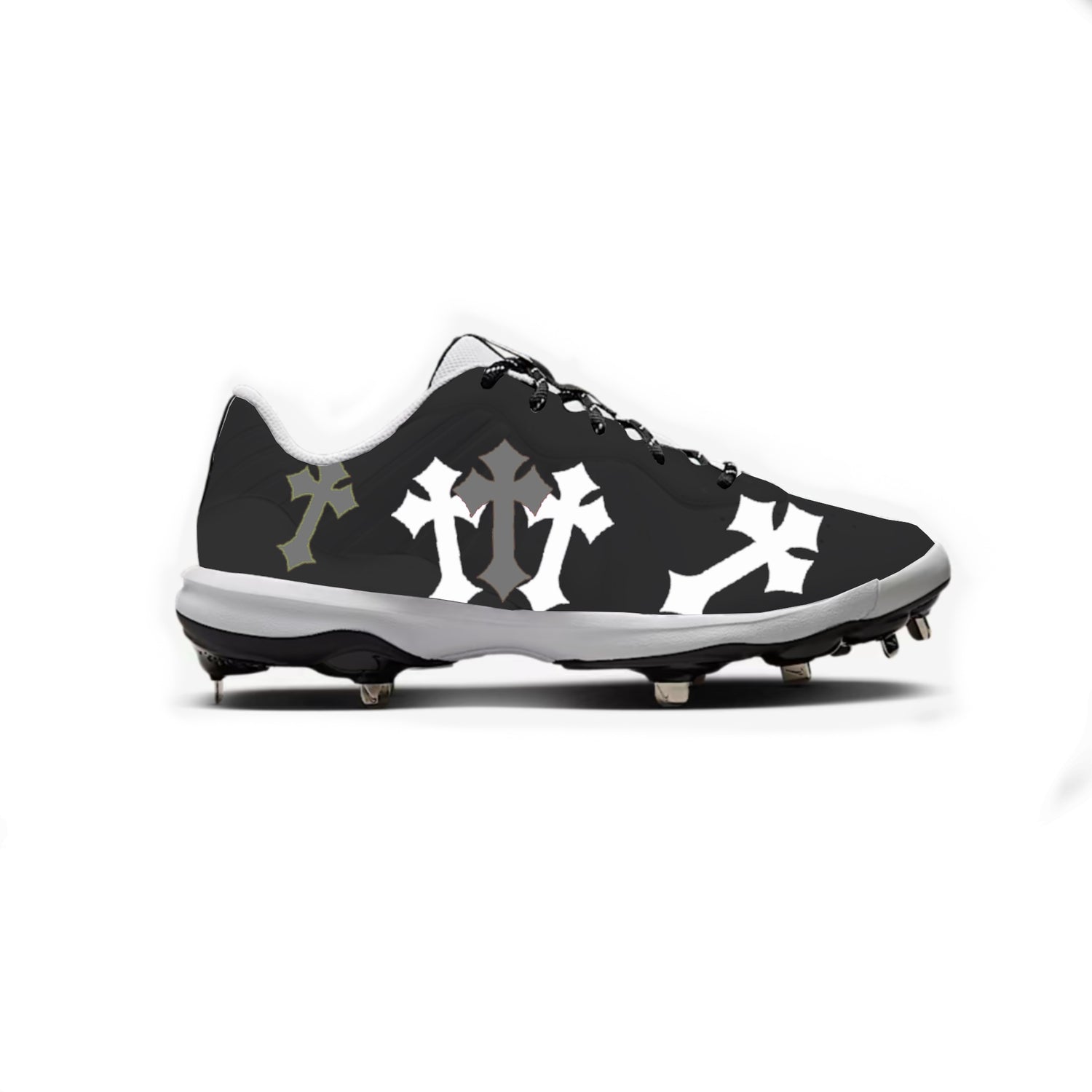 Cross Nike Alpha Huarache Varsity 4 Low Cleats (Black)