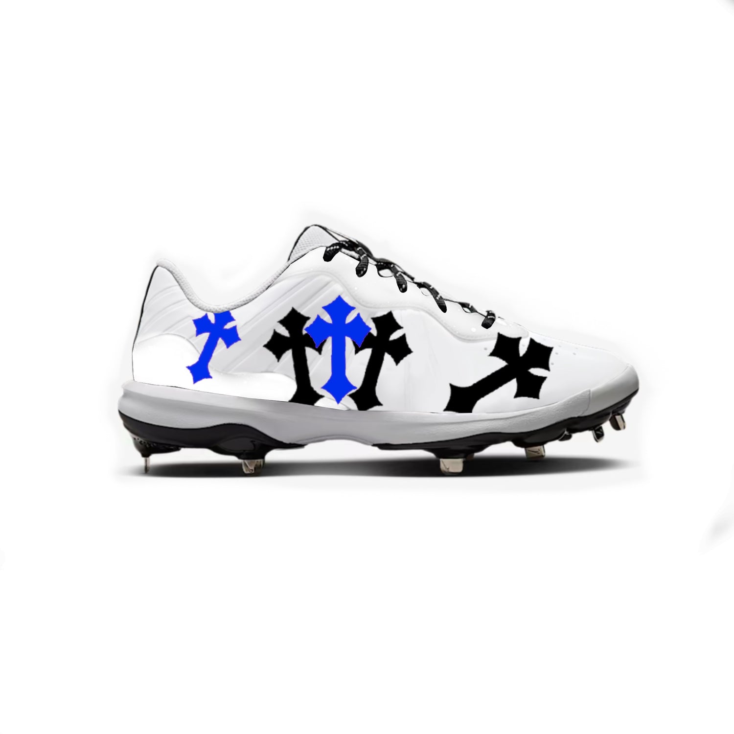 Cross Nike Alpha Huarache Varsity 4 Low Cleats (White)