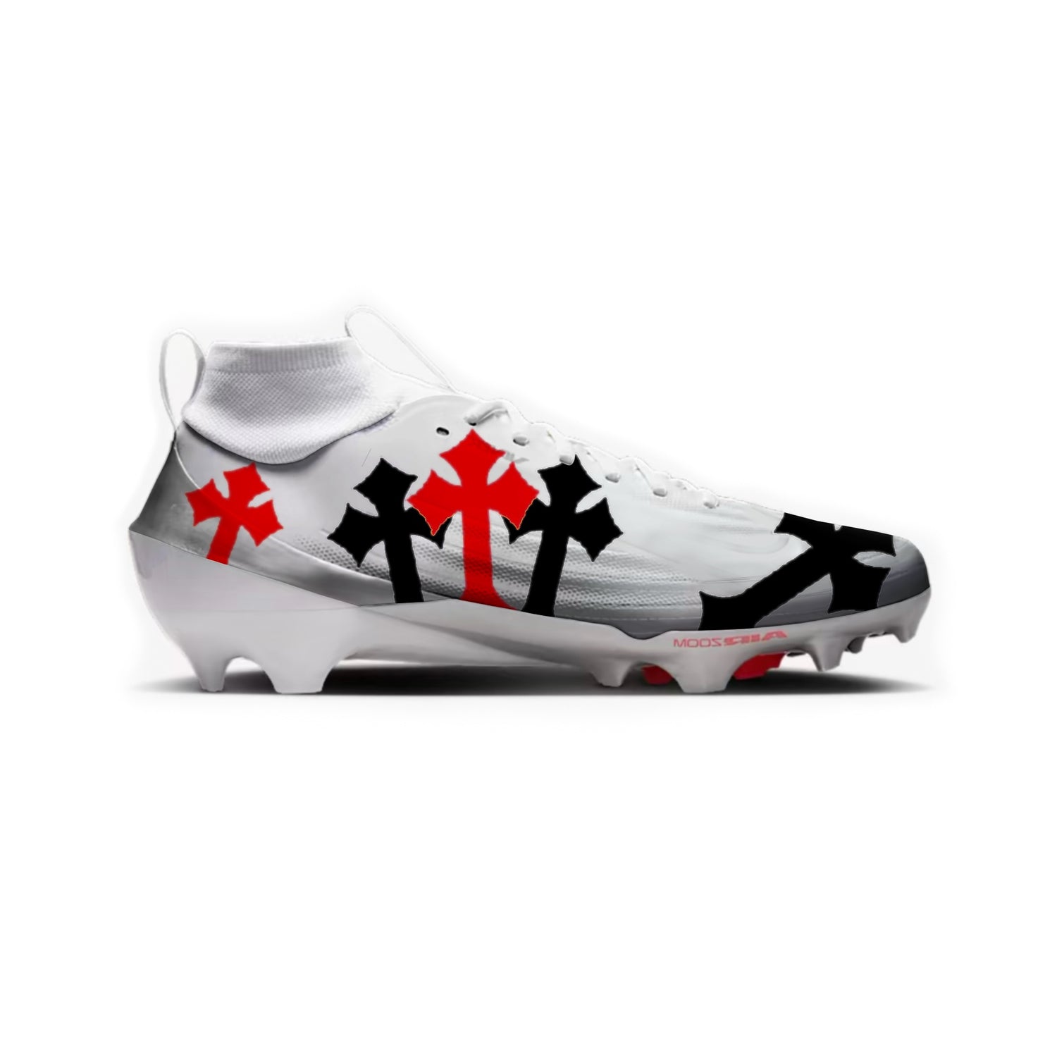 White Chrome Hearts Nike Vapor Pro 1 Cleats