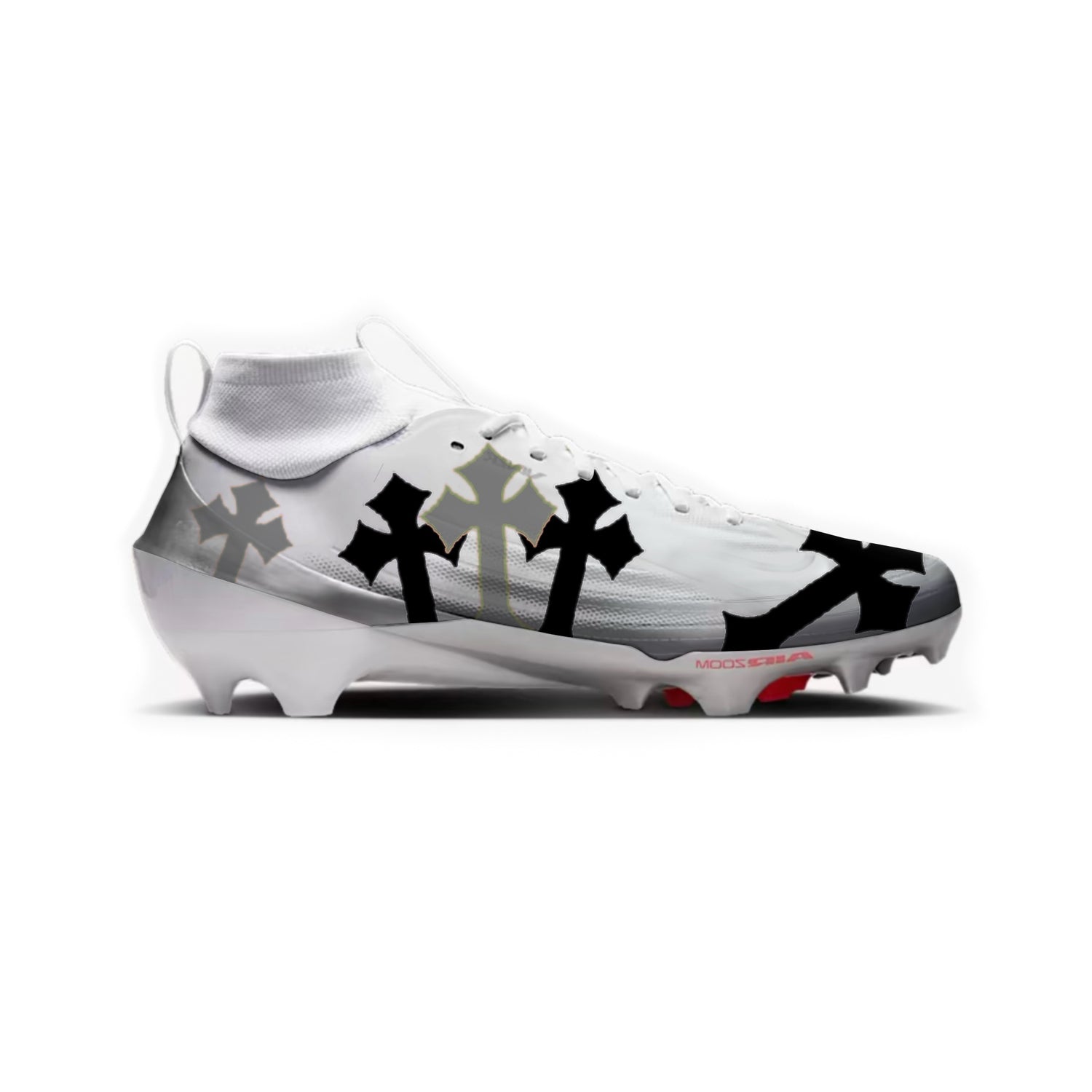 White Chrome Hearts Nike Vapor Pro 1 Cleats