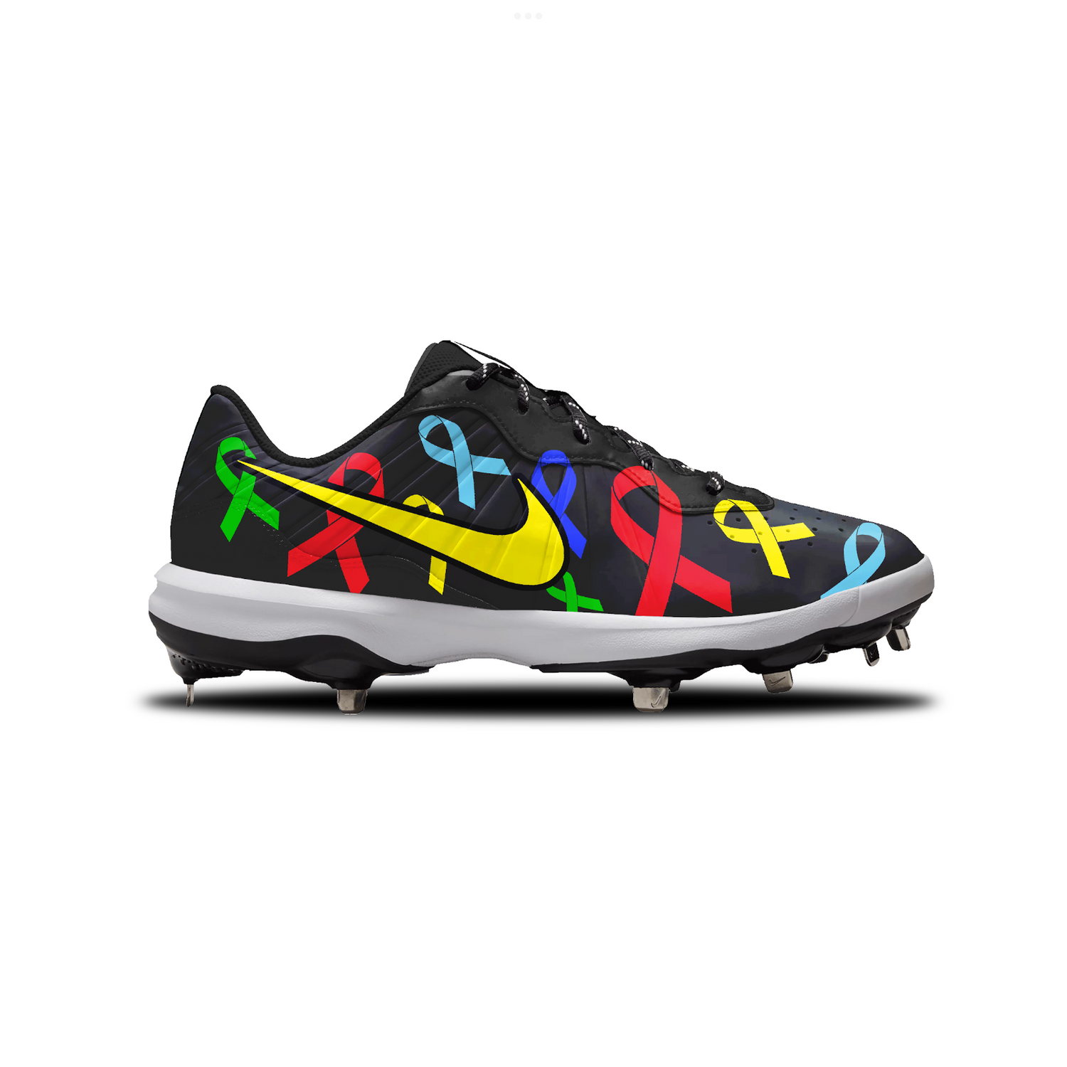 Autism Awareness Nike Alpha Huarache Varsity 4 Low Cleats