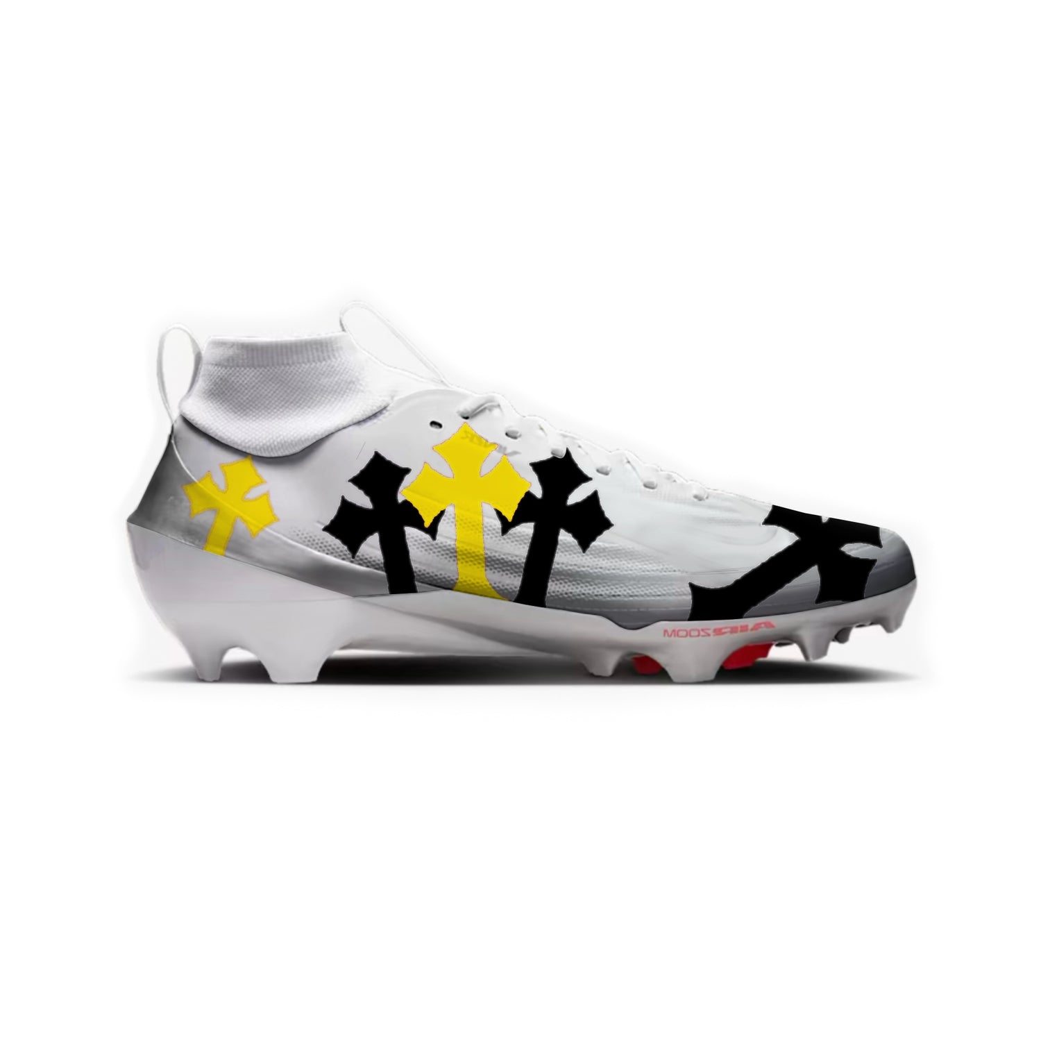 White Chrome Hearts Nike Vapor Pro 1 Cleats