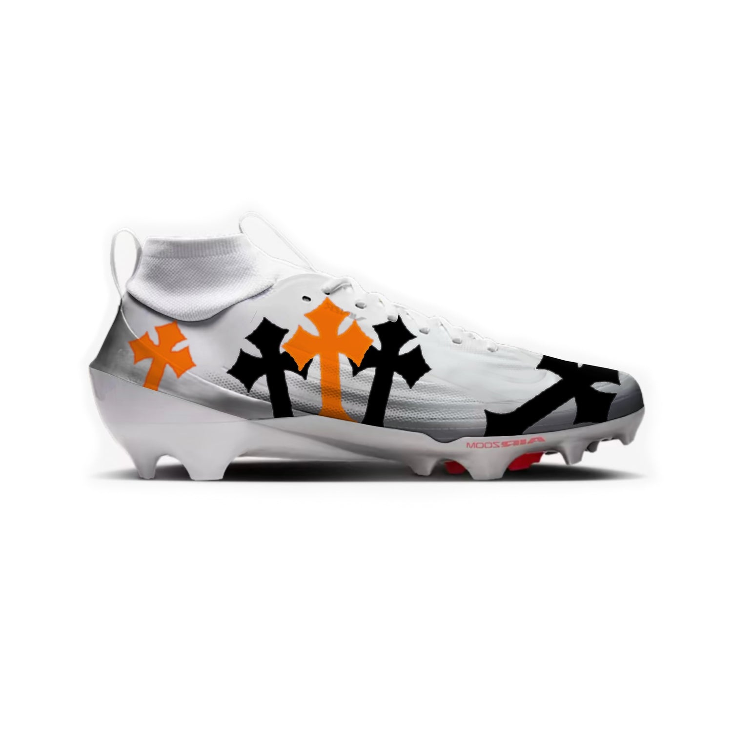 White Chrome Hearts Nike Vapor Pro 1 Cleats