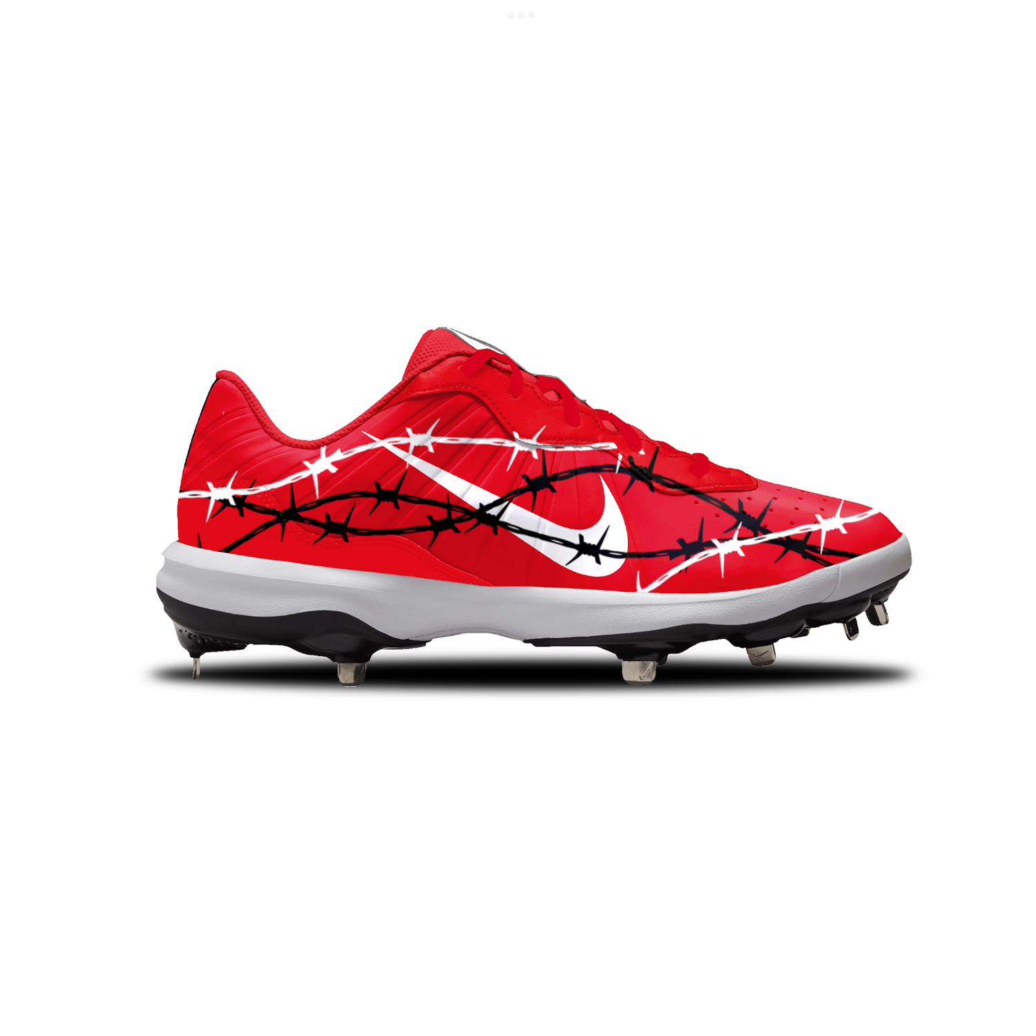 Barbed Wire Nike Alpha Huarache Varsity 4 Low Cleats