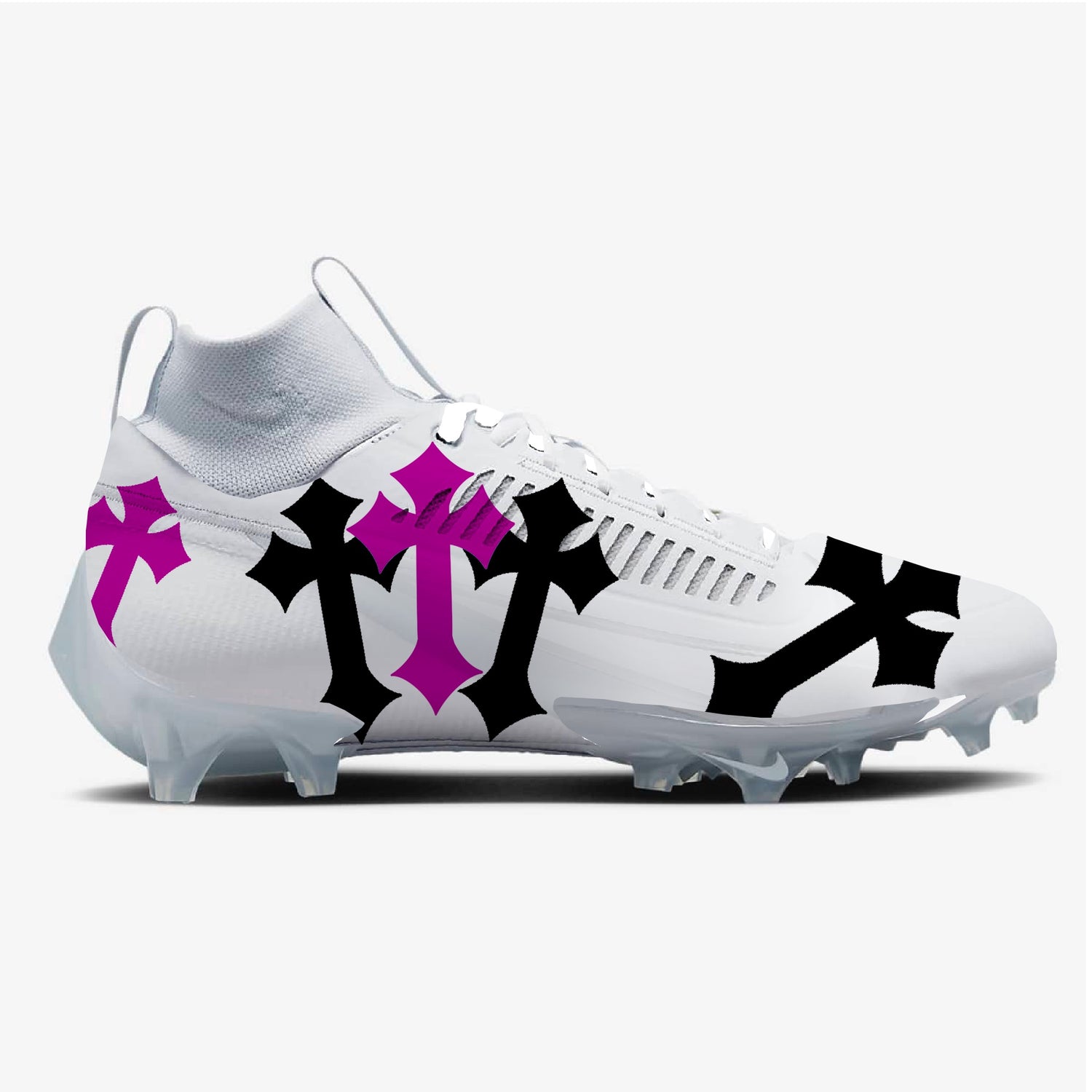 White Chrome Hearts Football Cleats