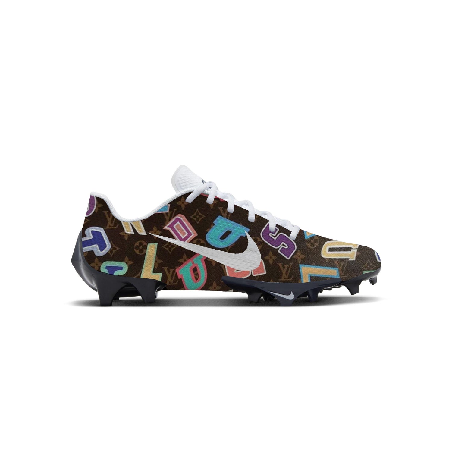 Colored Letter LV Nike Football Cleats