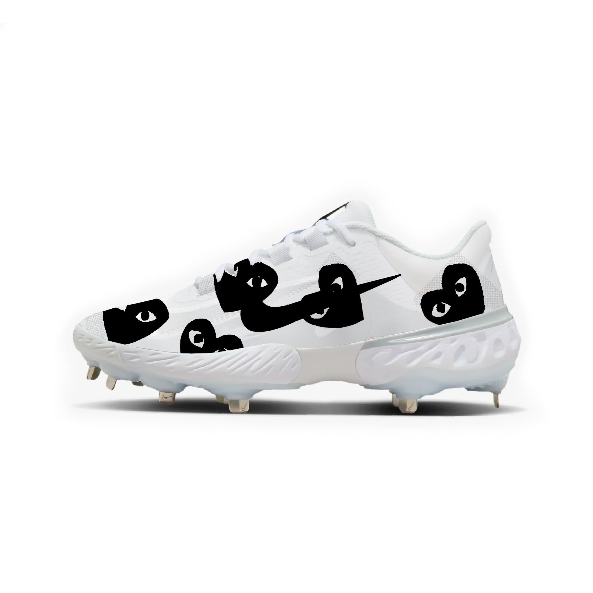 Nike CDG Heart Baseball Cleats White Gridiron Cleats