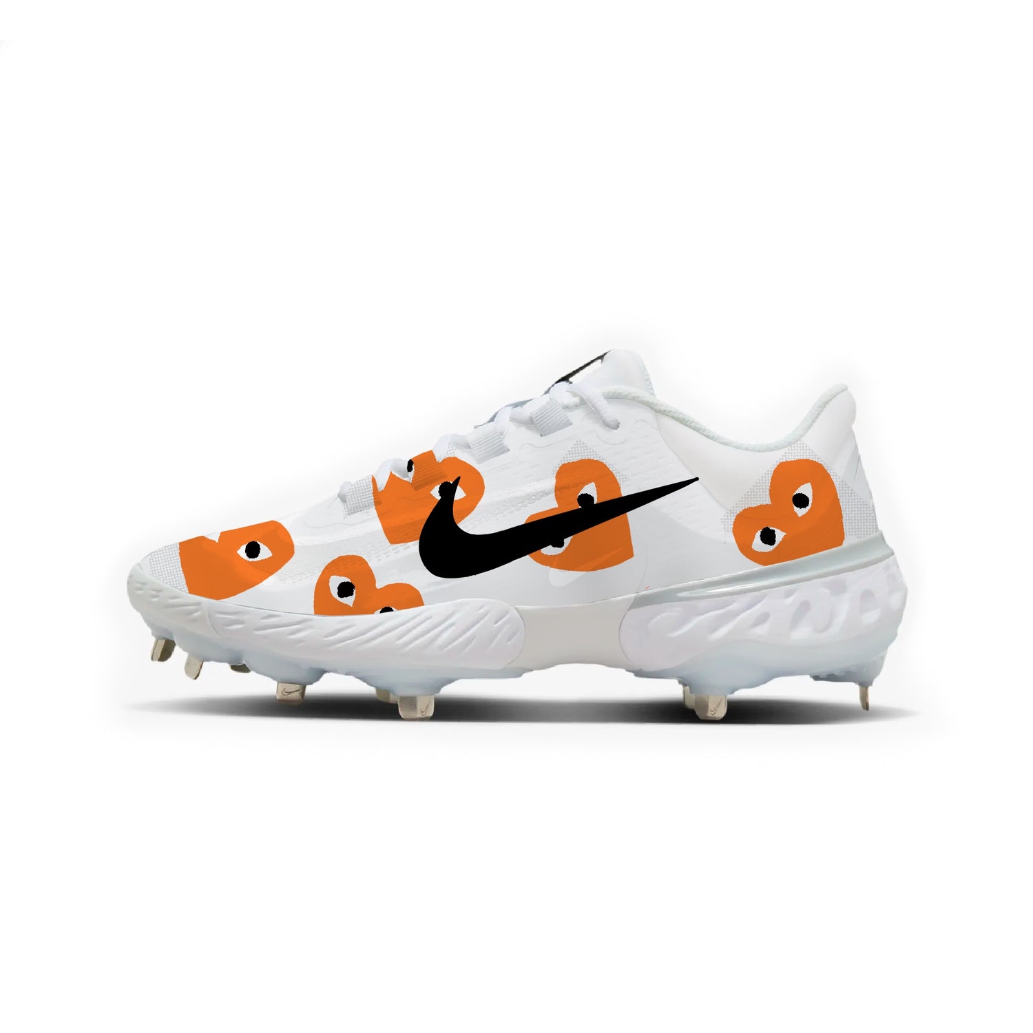 Nike CDG Heart Baseball Cleats (White)