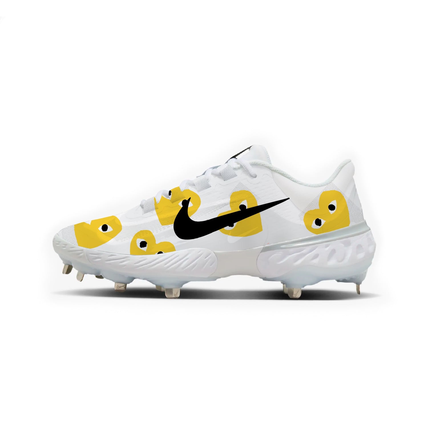 Nike CDG Heart Baseball Cleats (White)