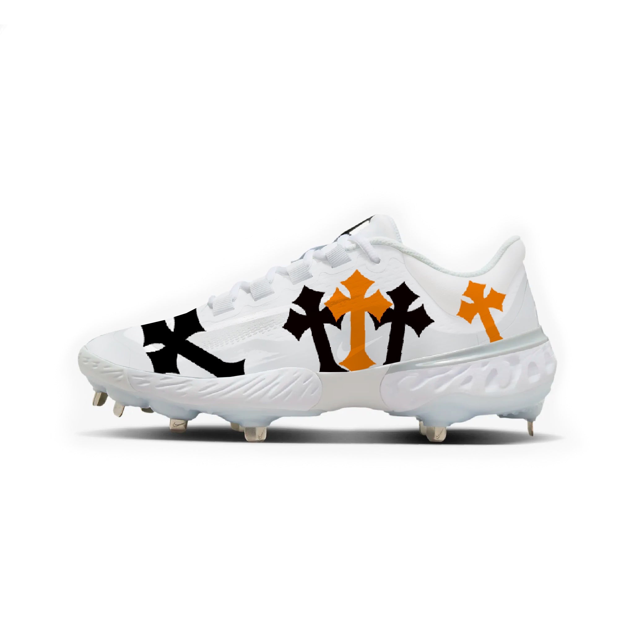 Chrome Heart Baseball Cleats White Gridiron Cleats