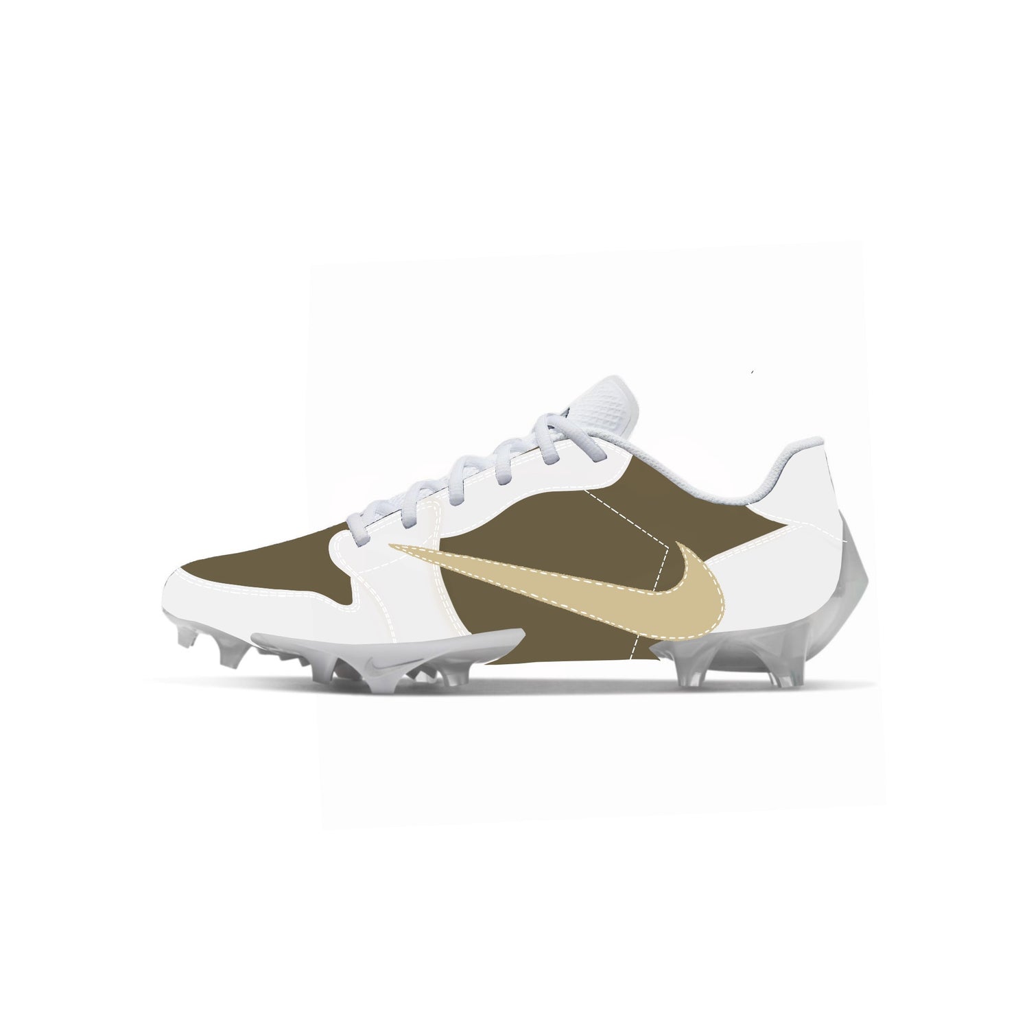 Jordan 1 Travis Scott Reverse Mocha Cut & Sew Material Football Cleats