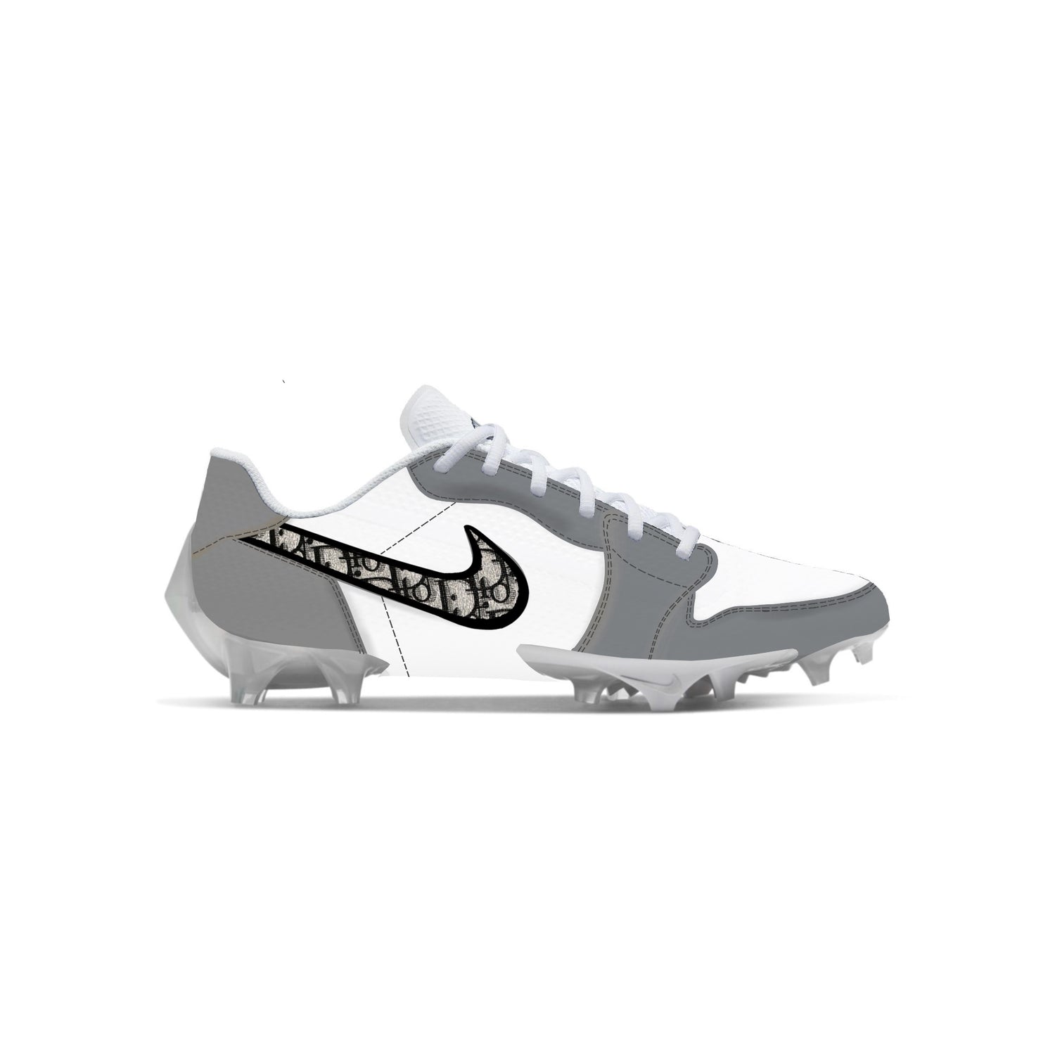 Dior Jordan 1 Cut & Sew Material Football Cleats