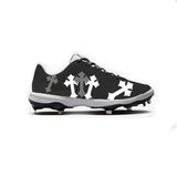 Cross Nike Alpha Huarache Varsity 4 Low Cleats (Black)