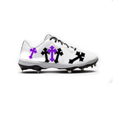 Cross Nike Alpha Huarache Varsity 4 Low Cleats (White)