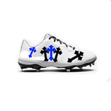 Cross Nike Alpha Huarache Varsity 4 Low Cleats (White)