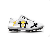 Cross Nike Alpha Huarache Varsity 4 Low Cleats (White)