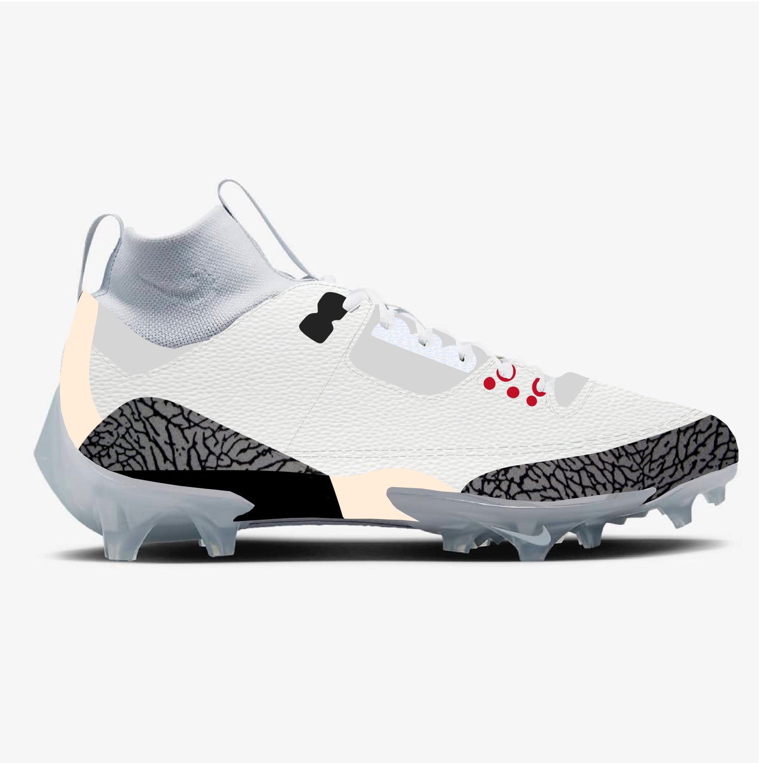 Jordan 3 Cut & Sew Material Football Cleats